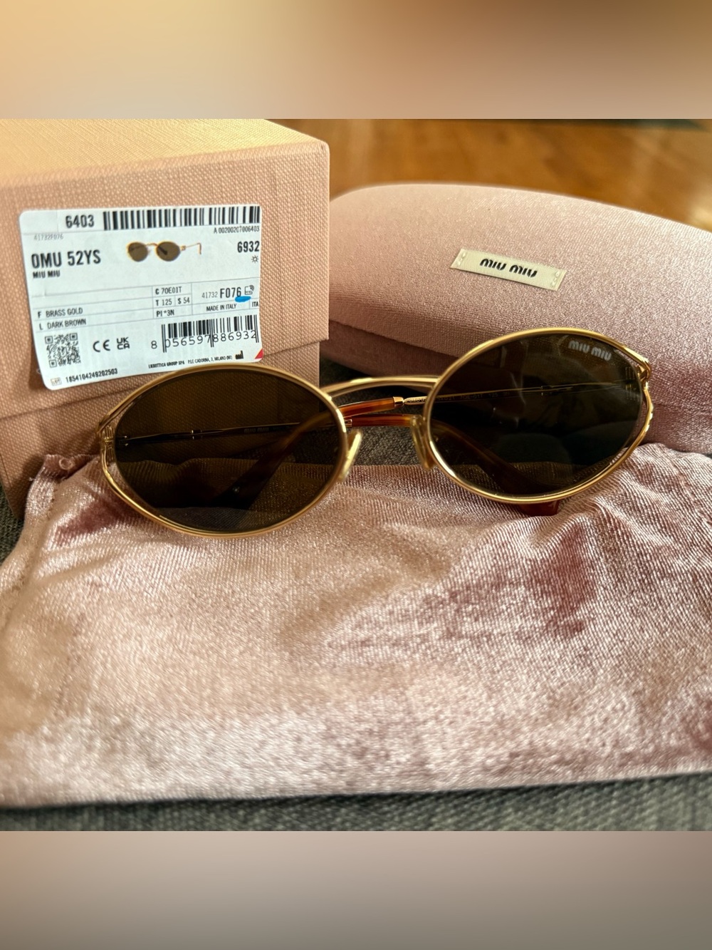 Miu Miu Gold and Black Sunglasses - Picture 2 of 5